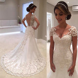 Wedding Dress 2026 New Shoulder Repair Fish Tail Lace Drag Dress Size Thin Overseas Warehouse HZ0517