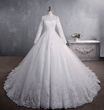 Wedding Dress 2026 Spring New Heavy Industry Long Sleeve Lace Bride Standing Big Tail Tail Minimal Wedding Wedding Woman HZ0517