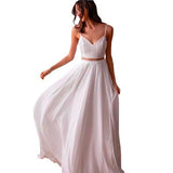 2026 New Women's White Slings Temperament Lace Wedding Dress Dress With Long Sleeveless HZ0517