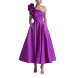 Purple Evening Dress High-Level Temperament Host Art Test Vocal Performance Dress Fluffy Skirt Adult Dress HZ0517