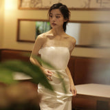 Light Wedding Dress 2026 New Densate French Simple Boobs Yarn Temperament Bride White Engagement Dress HZ0517
