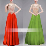 Color-Changing Big Choir Dress Red Song Competition Performance Dress Dress Shiny Chorus Atmospheric Evening Dress HZ0517