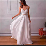 2026 New Women's White Slings Temperament Lace Wedding Dress Dress With Long Sleeveless HZ0517