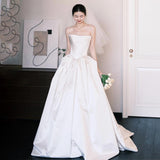 French Retro Light Wedding Dress With High-End Feel Bridal White Dress Engagement To Drag Out The Yarn Woman HZ0517