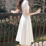 White Daily Small Dress Dress Female Banquet Temperament Can Usually Wear Light Luxury Small Marriage Registration License Small White Dress HZ0517