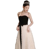 2026 New Breast-Wearing Evening Dress Female Senior Feeling Banquet Birthday Dress Dress Light Luxury Small Adult Ceremony Princess Dress HZ0517