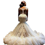 Dragtail Wedding Dress Long Church Bridal Wedding Dress High-End Thin Dress Dress Skirt HZ0517