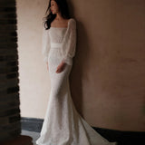 Korean Light Wedding Dress 2026 New Retro Yarn White Simple Engagement Small Tail Dress HZ0517