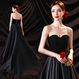 Temperament Black Birthday Dinner Annual Meeting Solo Recitation Host Wedding Dress HZ0517