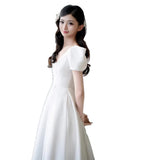 Scenic Light Wedding Dress 2026 New Bridal French Simple V-Neck Go Out Of The Sausen Small Welcome Dress Dress HZ0517
