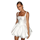 White Dingy Sling Light Wedding Dress 2026 New Short Skirt Simple Design Birthday Ball Dress HZ0517