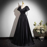 Simple Black Evening Dress 2026 New Student Art College Sound Solo Dress Piano Playing Dress Dress Dress Dress Woman HZ0517