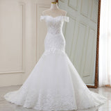 Wedding Dress Shoulder 2026 New White Temperament Dream Lace Mid-Rise Long Tailed French Wedding Dress Can Be Finalized HZ0517