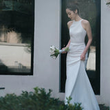 French Light Wedding Dress 2026 New Small Man Go Out Yarn White And Fascling Simple Bride Travel Fishtail Dress Woman HZ0517