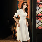 White Banquet Small Dress 2026 Summer New Temperament Long-Term Daily Simple License Wedding Dress HZ0517