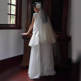 French Light Wedding Dress Bridal Girl Flower Studio Dress Morning Dress Daily Certificate Registration Small White Dress HZ0517