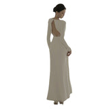 French Light Wedding Dress 2026 Summer Simple Hepburn Long Sleeves Cover The Arms White Fascling Back Dress HZ0517