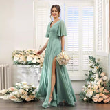 Sexy Open Fork Soft-Sin Banquet Evening Dress Woman 2026 New Bridesmaid Dress HZ0517