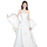 French State Brao Shot Wedding Dress 2026 New Bridal Small White Simple Go Out Main Wedding Dress Woman HZ0517