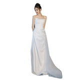 French Braped Light Wedding Dress Bridal Bristling With Simple Temperament Sen Yarn Fishtail Welcome Dress Dress HZ0517