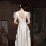 Bride Toast 2026 Spring New White Dingy Bubble Sleeve Banquet Host Engagement Wedding Light Wedding Dress HZ0517