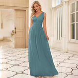 Evening Dress Plus Fat Deep V Lead Bridesmaid Party Pregnant Women Large-Size Dress Solid Color High-Waist Dress HZ0517
