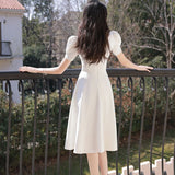 White Daily Small Dress Dress Female Banquet Temperament Can Usually Wear Light Luxury Small Marriage Registration License Small White Dress HZ0517