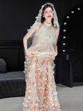Morning Dress Female Bride French Fairy Hanging Neck Engagement Dress 2026 New Sweet High-End Light Luxury Flower Dress HZ0517