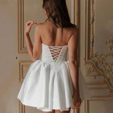2026 New Mini-Breasted Wedding Dress Party Party Banquet Short-Edish Dress HZ0517