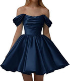 French White Shoulder Wedding Banquet Registration Certificate Go Out Yarn Birthday Party Annual Short Evening Dress Dress HZ0517