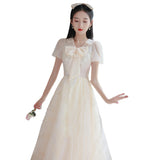 Annual Evening Dress Women 2026 New Temperament Student Art Examination Music Student Dress Banquet Host Dress HZ0517