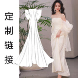 Make A Light Wedding Dress Bridal French Yarn Banquet Dress Light Dress Morning Dress HZ0517