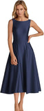 2026 New Solid Evening Dress U-Shaped Collar-Dew-Backed Senscreen Casual Dress HZ0517