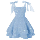 Shiny Liangli Short Back School Festival Dress 2026 Fine Shoulder Belt Short Ball Dresses Bow Cocktail Dress HZ0517