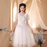 White French Evening Dress Female Fashion Banquet Fairy Temperament Summer Dress Daily Can Wear Graduation Ceremony HZ0517