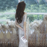Silver Fishtail Evening Dress 2026 Summer Slid Slid High-End Dresses Atmospheric Birthday Party Party Dress HZ0517
