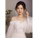 French Light Wedding Dress Bride 2026 New Temperament Welcome Yarn Travel Dress Super Fairyen Small Tail Yarn HZ0517