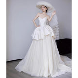 Brasing Light Dress Adult Ceremony High-Level Temperament Simple French Style Yarn Beauty Engagement Certificate Welcome Yarn HZ0517