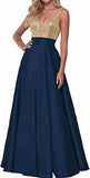 Women's Lien Rose Gold Evening Dresses Ball Dresses V-Necked Backs Of The Leadsmaid's Dresses Dinner Party Evening Dresses HZ0517