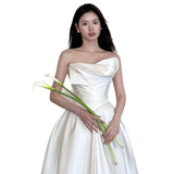 French Brated Light Wedding Dress Simple Stipend White Engagement Dress Bride Welcome Yarn HZ0517