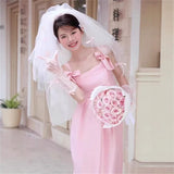French High-End Feeling Niche Pink Sling Dress Morning Dress Wedding Certificate Registration Dress Photo Dress HZ0517