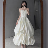 Smear The Bosom Of The Wedding Dress With A Simple Niche French Yarn Engagement White Welcome Dress Dress Dress HZ0517