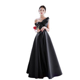 Black Evening Dress 2026 New Summer Ding Noodle Dress Female Breasts Long Company Graduation Dress HZ0517