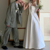 Suspension Light Wedding Dress Simple French 2026 New Evening Dress Travel Bridal Registration Certificate Of The Blind Face Of The Little White Dress Woman HZ0517