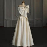 Evening Dress Banquet Temperament Champagne Long Travel Style Wedding Bridal Registration Dress Morning Dress HZ0517