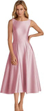 2026 New Solid Evening Dress U-Shaped Collar-Dew-Backed Senscreen Casual Dress HZ0517
