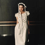 Sweet Bridal Woman Morning Dress Dress Dress White Engagement Brigade Photo Wedding Dress High-End Card Dress HZ0517
