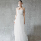 Blast Bra Light Wedding Dress White Engagement Bridal Evening Dress French Temperament Yarn Simple Light Luxury HZ0517