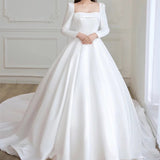The Dingy Main Wedding Dress Long Sleeve 2026 New High-End Feeling Bride Thin Wedding White Temperament Dress Female Long Tail HZ0517