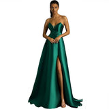 2026 Evening Dress Fashion Sexy Deep V Dress Solid Color Bras Party Evening Dress Summer HZ0517